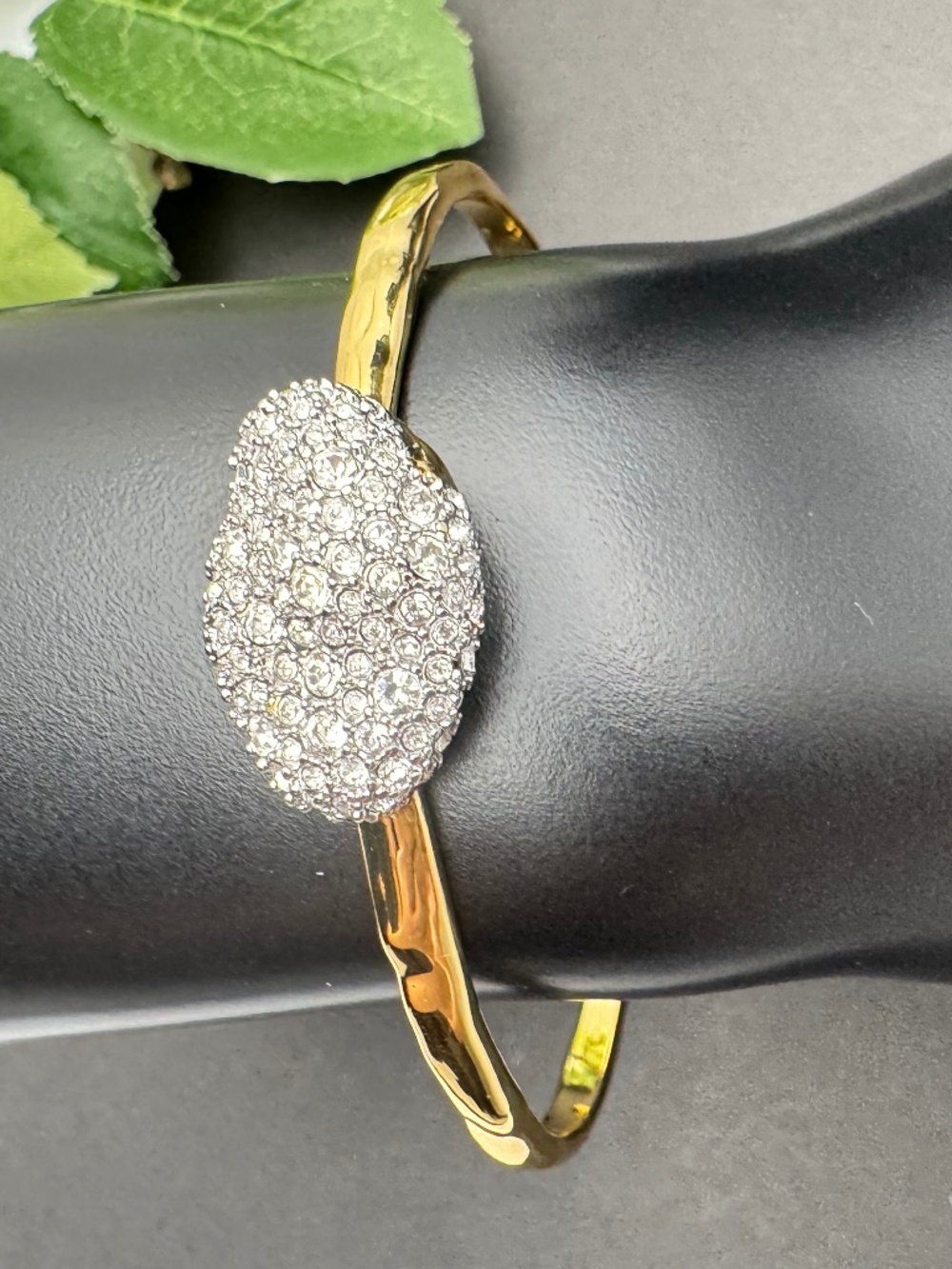 NWT Alexis Bittar Molten Gold Pavé Crystal Cluster Open Cuff Bracelet